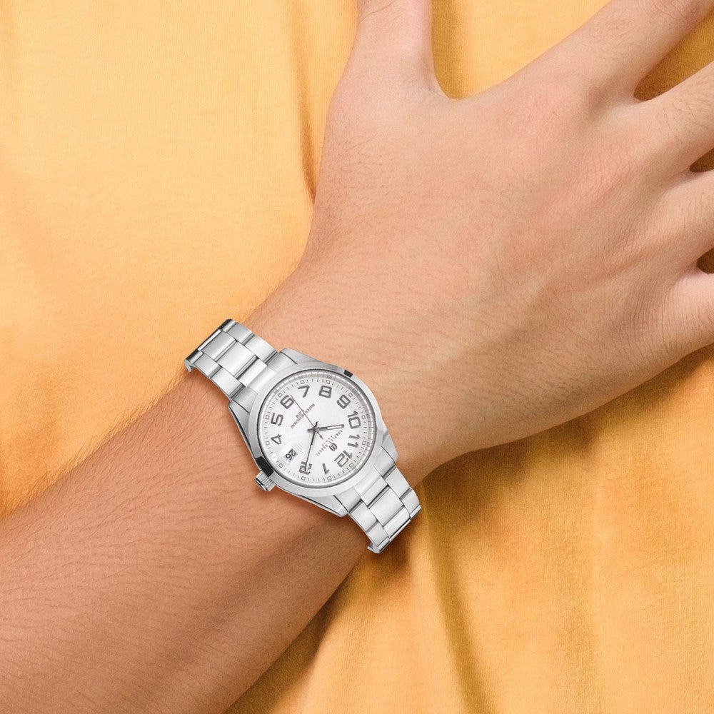 Alternate view of the Charles Hubert Mens Stainless Steel White Dial Analog Watch by The Black Bow Jewelry Co.