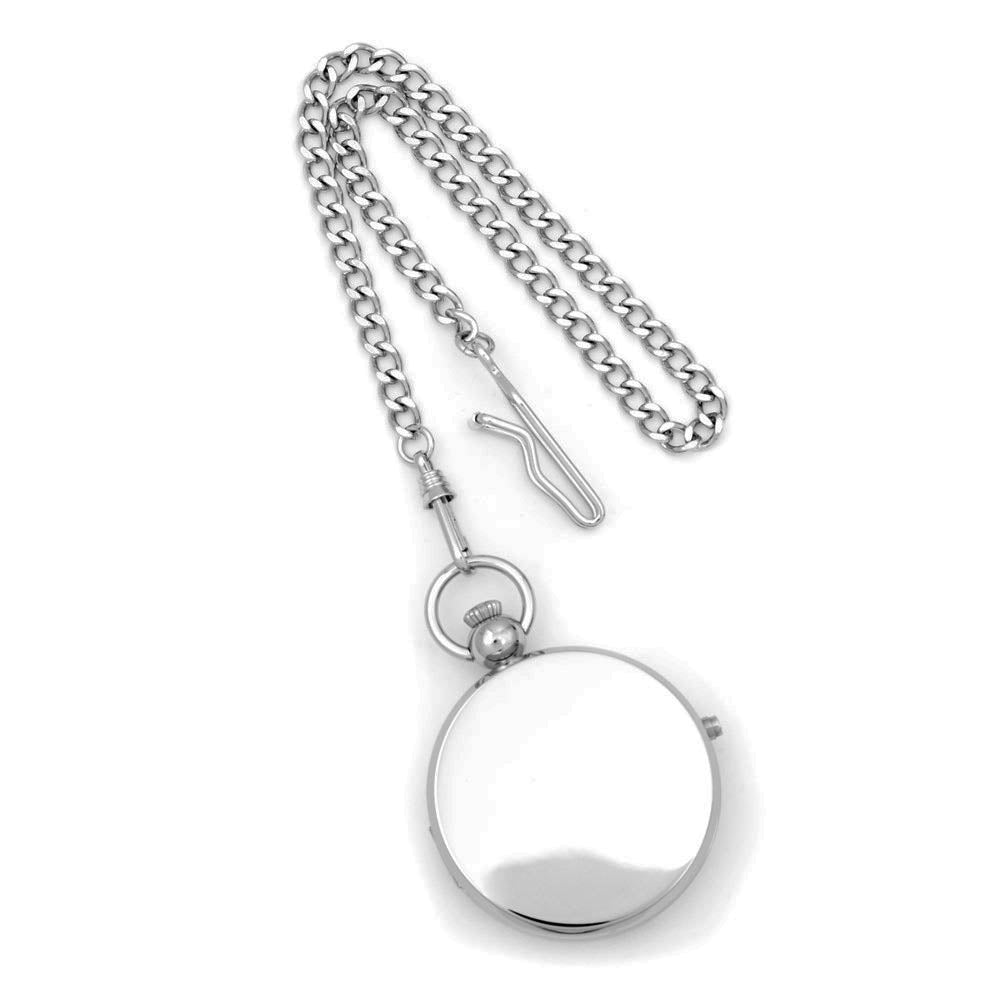 Alternate view of the Charles Hubert Chrome Finish Brass Photo Insert 48mm Pocket Watch by The Black Bow Jewelry Co.