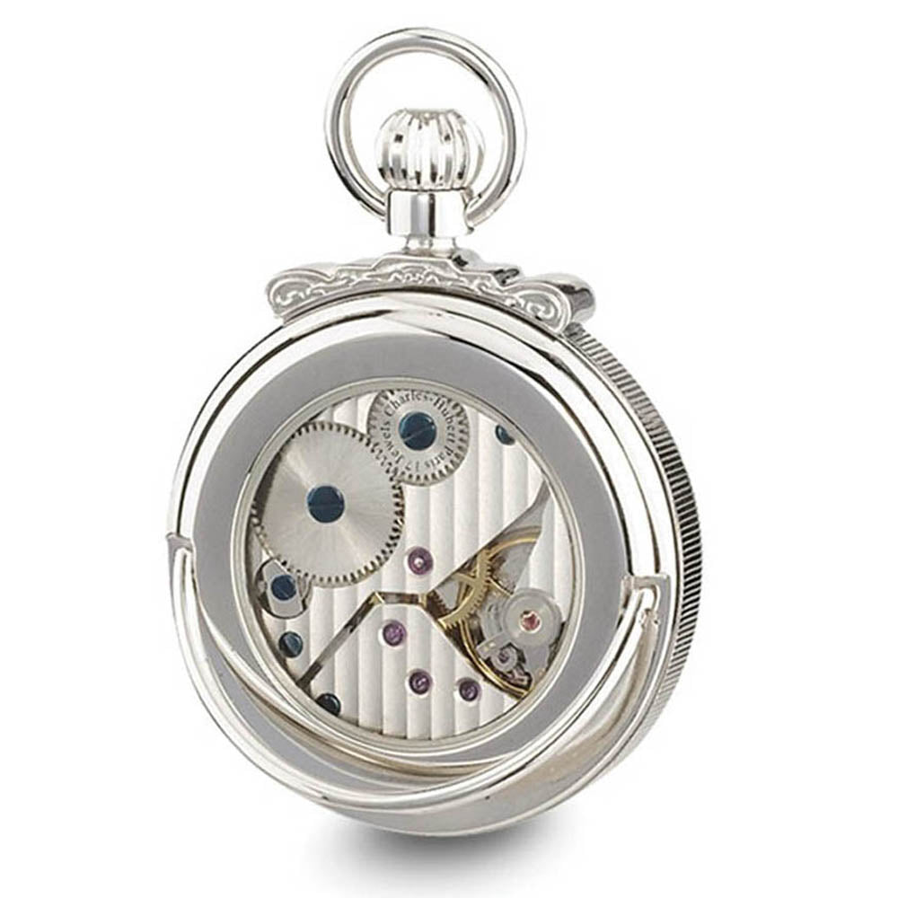 Alternate view of the Charles Hubert Polished Finish Off-white Dial Open Face Pocket Watch by The Black Bow Jewelry Co.