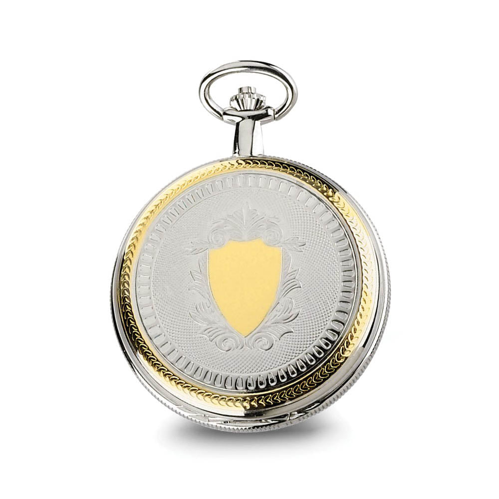 Alternate view of the Charles Hubert Gold Finish Brass 2-tone Skeleton Dial Pocket Watch by The Black Bow Jewelry Co.