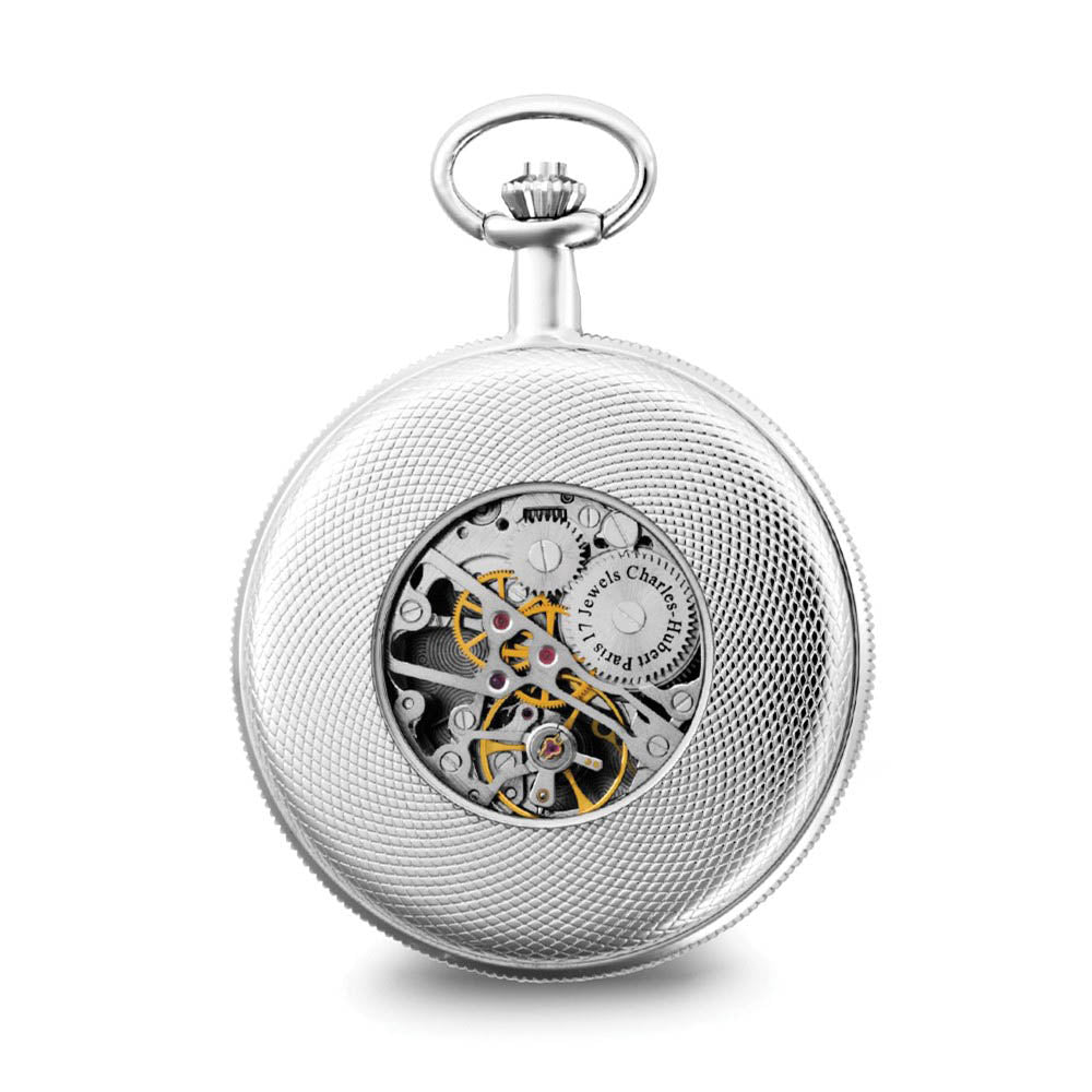 Alternate view of the Charles Hubert Gold Finish Brass 2-tone Skeleton Dial Pocket Watch by The Black Bow Jewelry Co.