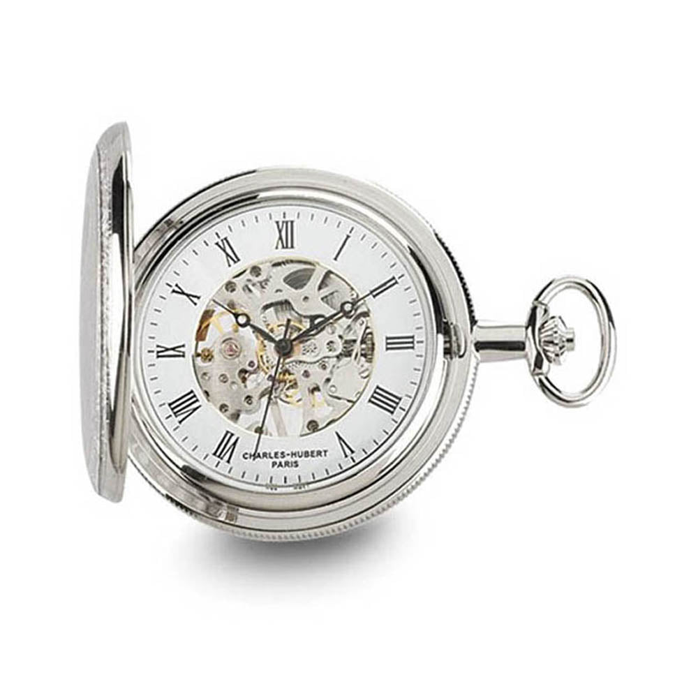 Charles Hubert Two-tone Gold Finish Pocket Watch, Item W8500 by The Black Bow Jewelry Co.