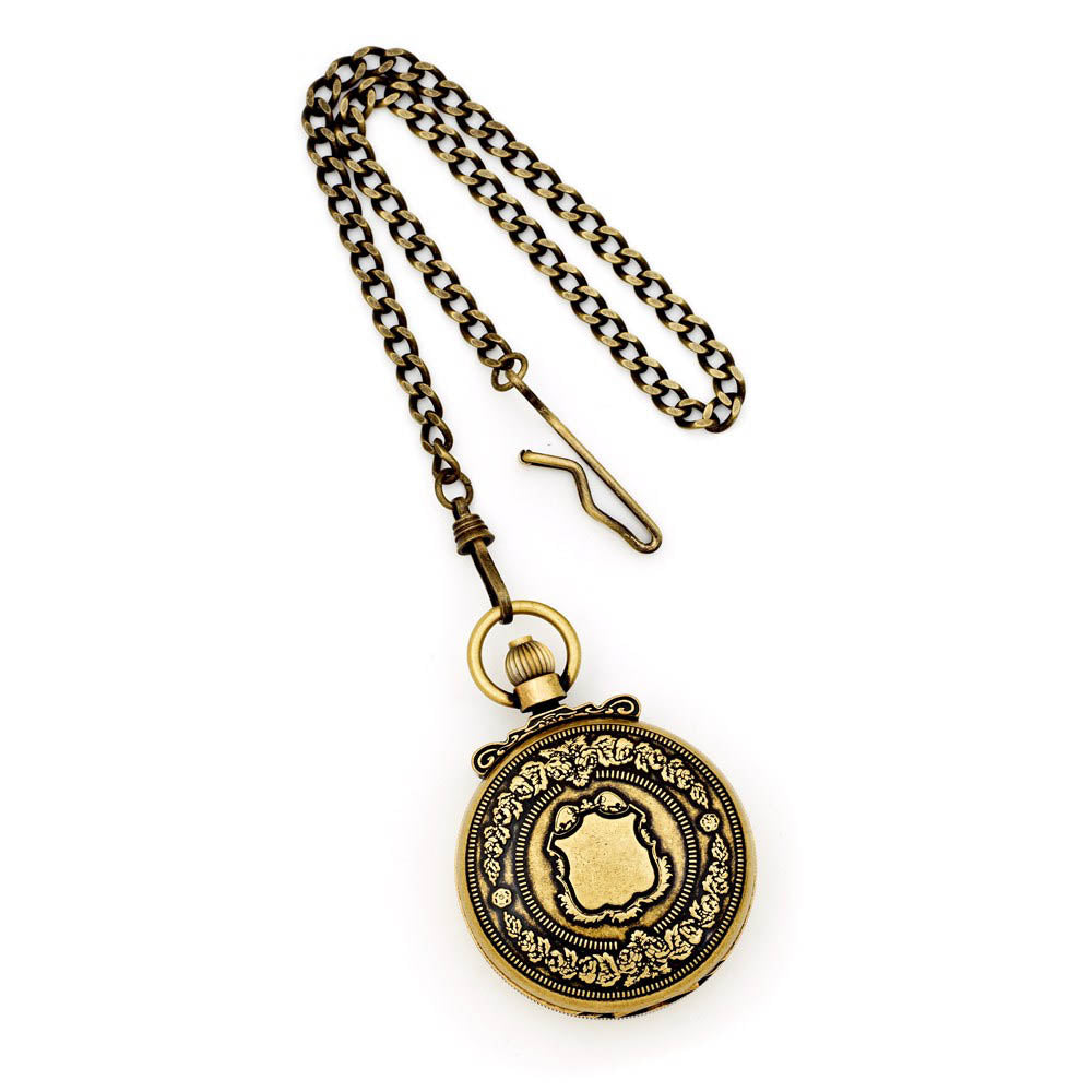 Alternate view of the Charles Hubert Antique Brass Case Gold Tone Skeleton 47mm Pocket Watch by The Black Bow Jewelry Co.