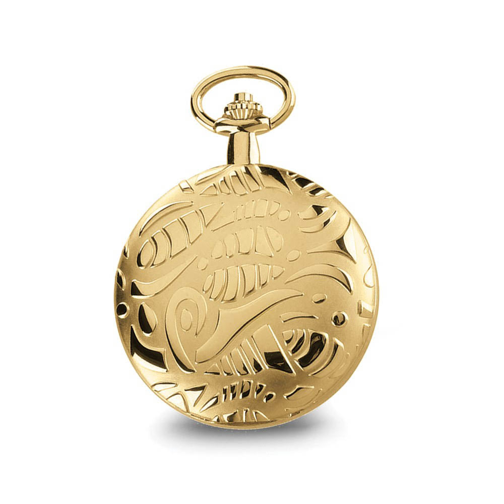 Alternate view of the Charles Hubert Gold Finish Brass White Dial Pocket Watch 42mm by The Black Bow Jewelry Co.