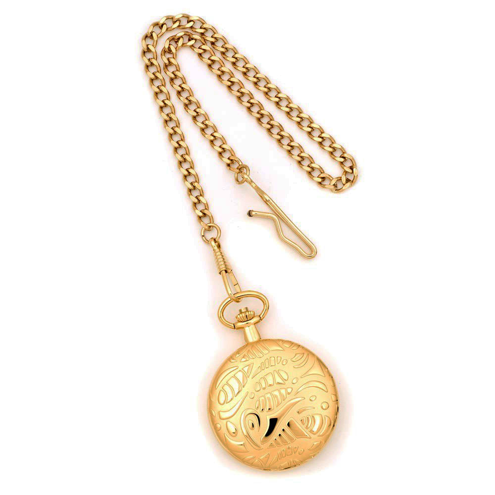 Alternate view of the Charles Hubert Gold Finish Brass White Dial Pocket Watch 42mm by The Black Bow Jewelry Co.