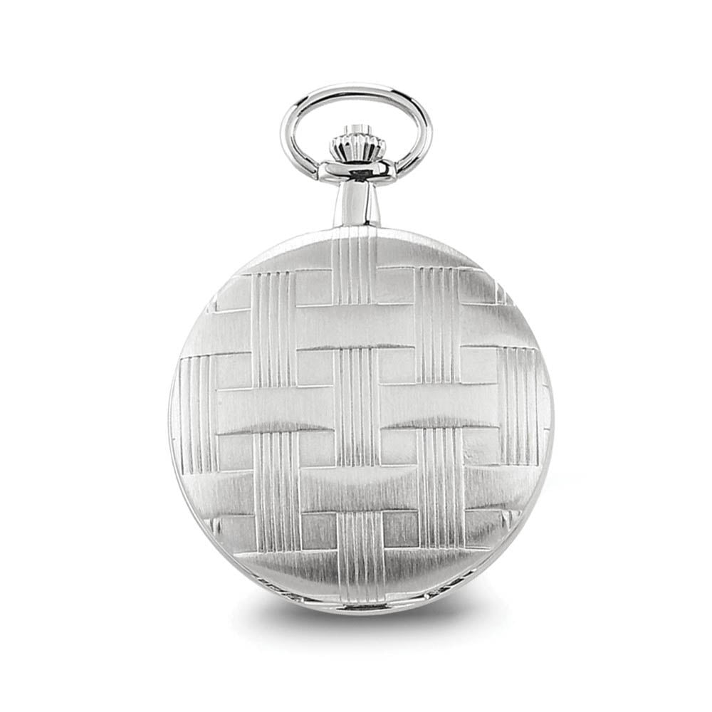 Alternate view of the Charles Hubert Chrome Finish Brass Basketweave 42mm Pocket Watch by The Black Bow Jewelry Co.