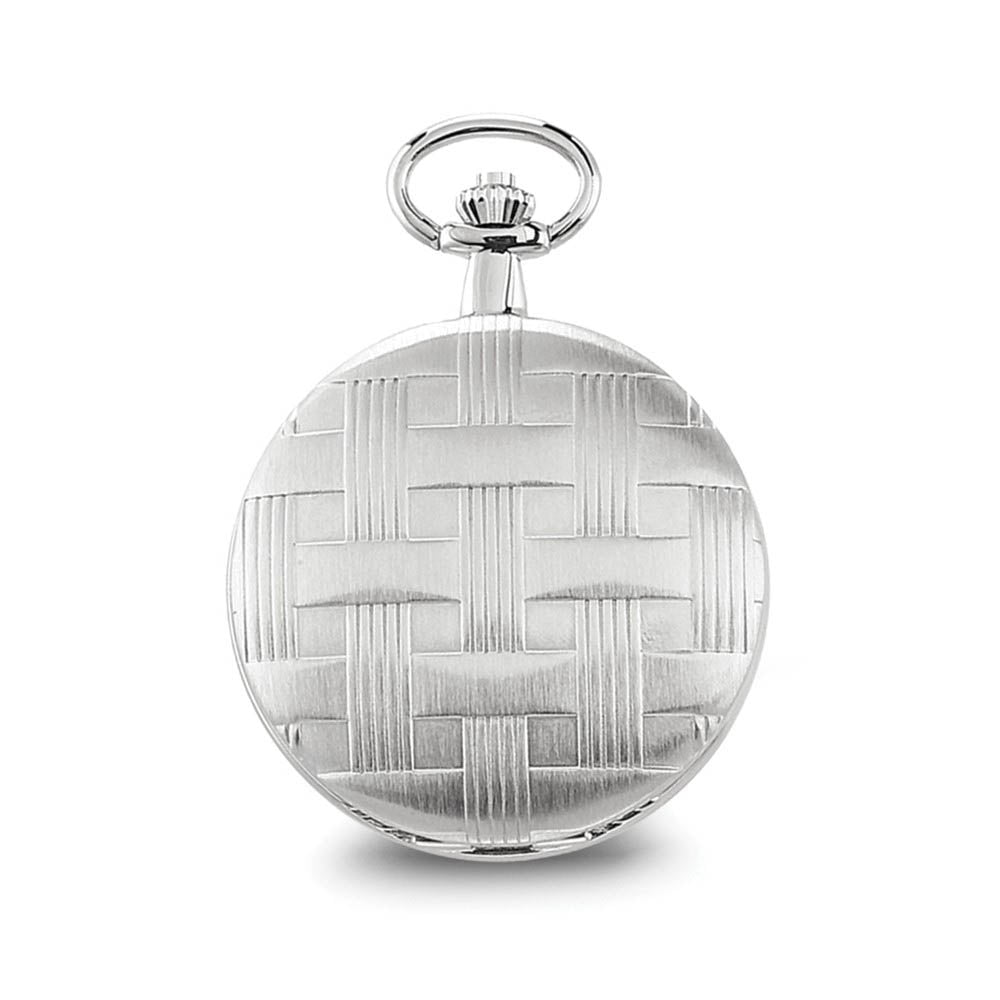 Alternate view of the Charles Hubert Chrome Finish Brass Basketweave 42mm Pocket Watch by The Black Bow Jewelry Co.