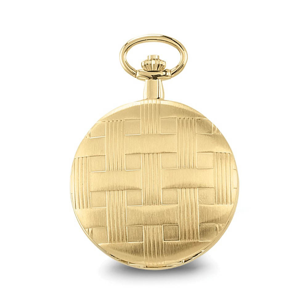 Alternate view of the Charles Hubert Gold Finish Brass Basketweave 42mm Pocket Watch by The Black Bow Jewelry Co.