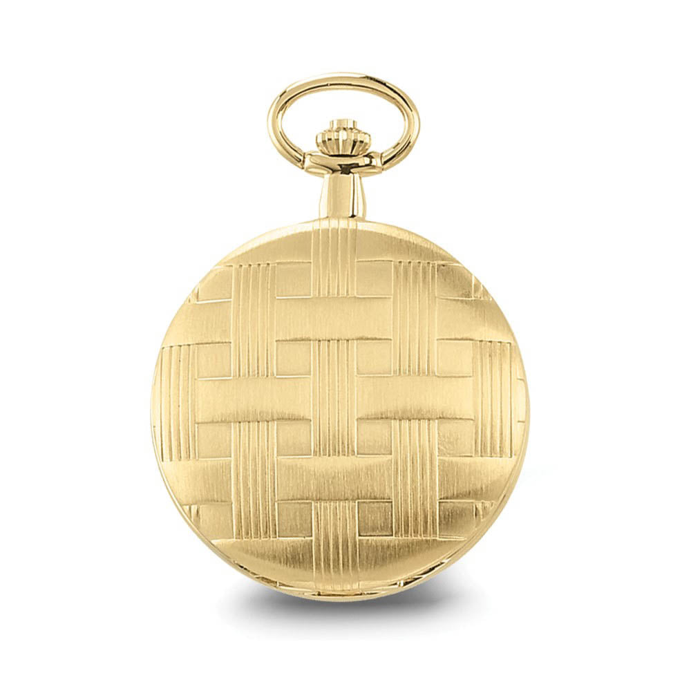 Alternate view of the Charles Hubert Gold Finish Brass Basketweave Pocket Watch 42mm by The Black Bow Jewelry Co.
