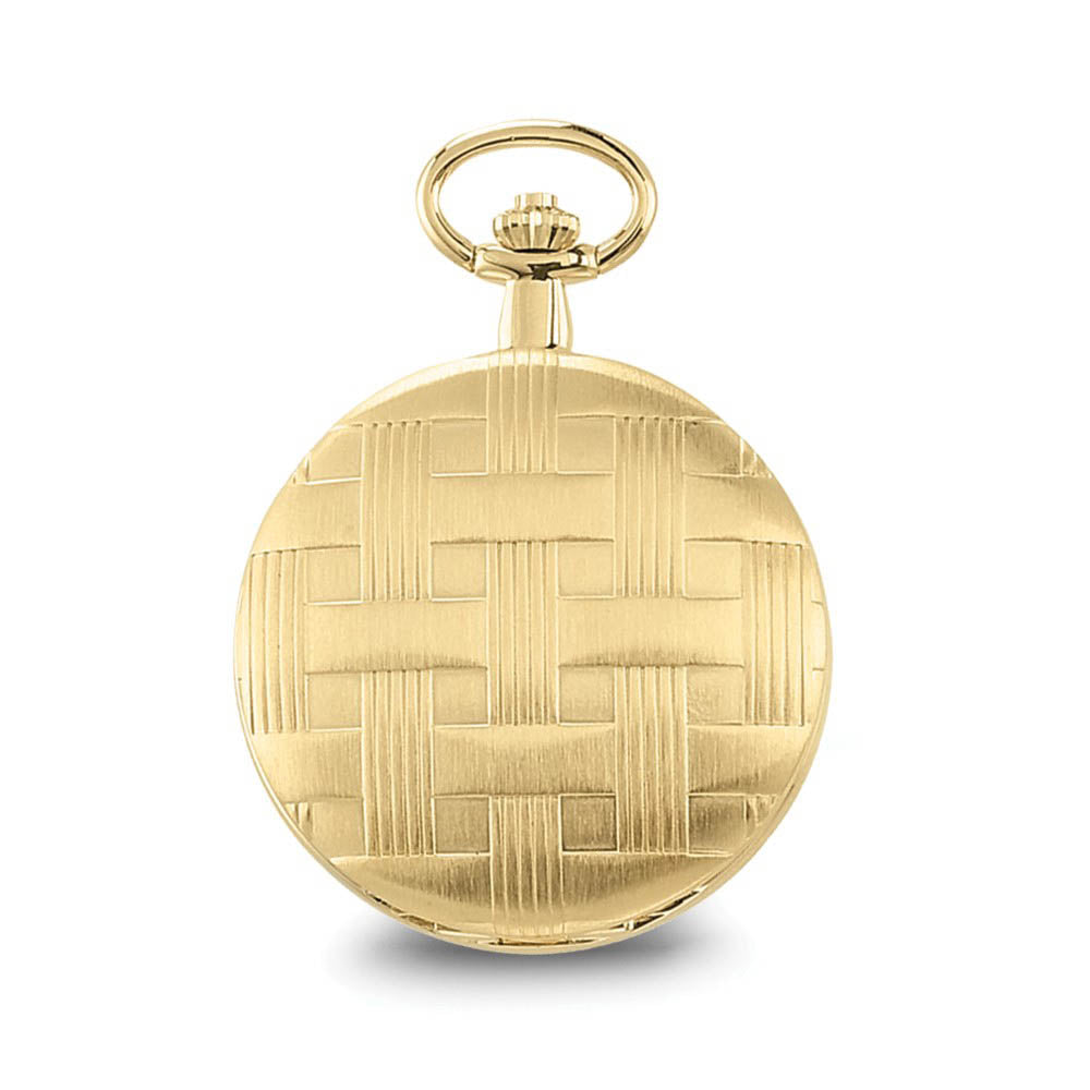 Alternate view of the Charles Hubert Gold Finish Brass Basketweave Pocket Watch 42mm by The Black Bow Jewelry Co.