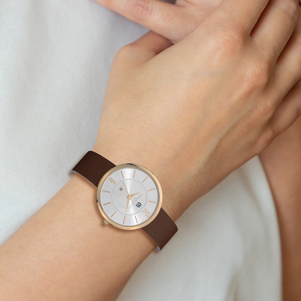 Alternate view of the Charles Hubert Mens Stainless Steel Two Tone Dial Quartz 42mm Watch by The Black Bow Jewelry Co.