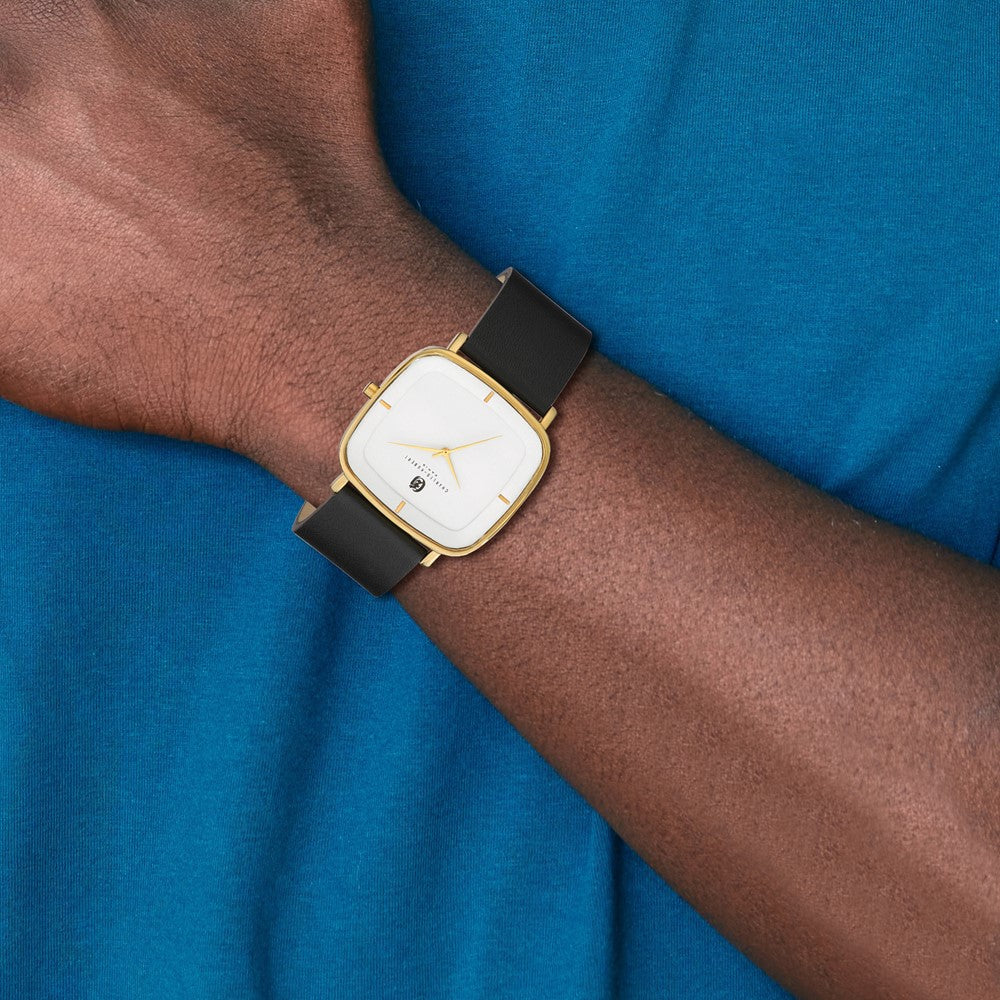 Alternate view of the Charles Hubert Mens Gold Tone Stainless Steel White Dial Quartz Watch by The Black Bow Jewelry Co.
