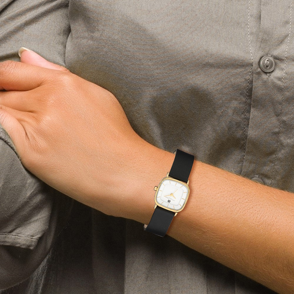 Alternate view of the Charles Hubert Ladies Gold Tone Stainless Steel Wht Dial Quartz Watch by The Black Bow Jewelry Co.