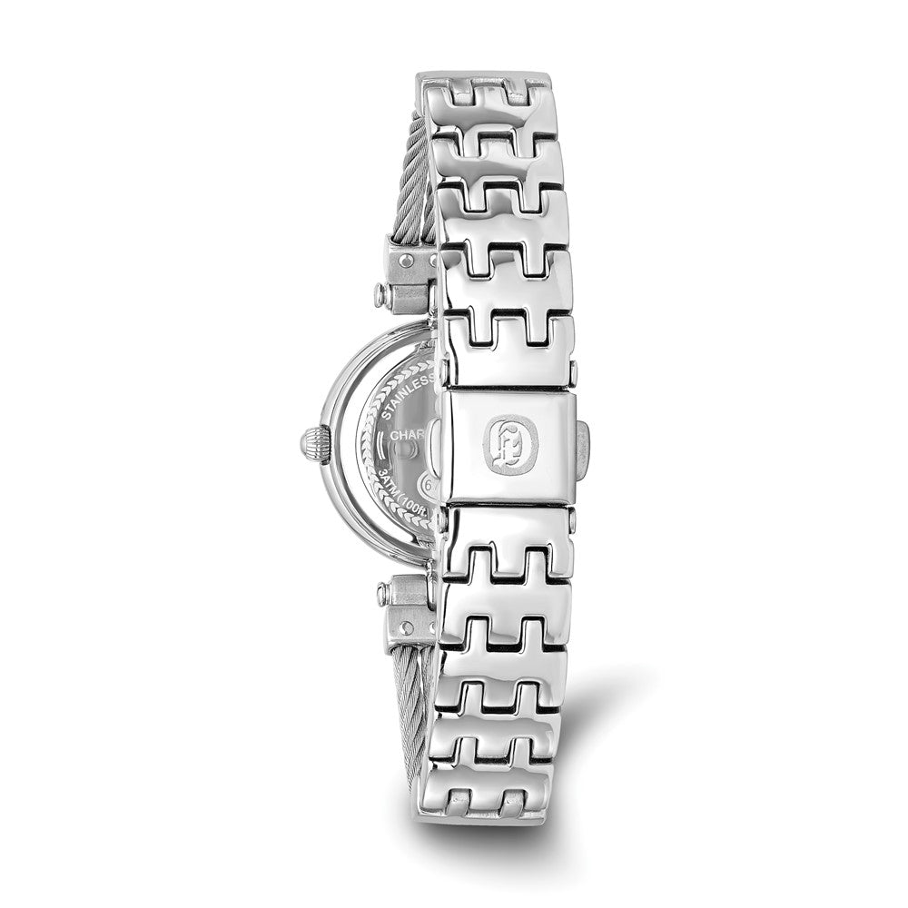 Alternate view of the Charles Hubert Ladies Stainless Steel MOP Dial Wire Bangle Watch by The Black Bow Jewelry Co.