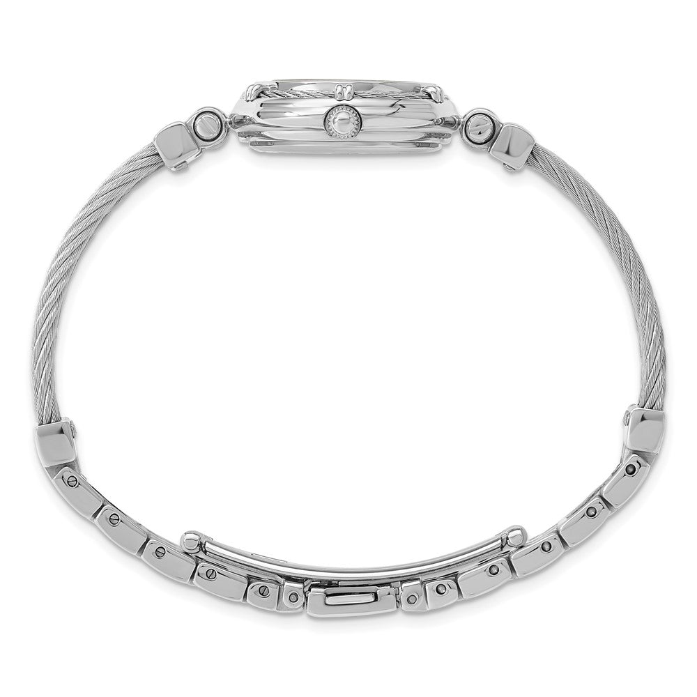 Alternate view of the Charles Hubert Ladies Stainless Steel MOP Dial Wire Bangle Watch by The Black Bow Jewelry Co.