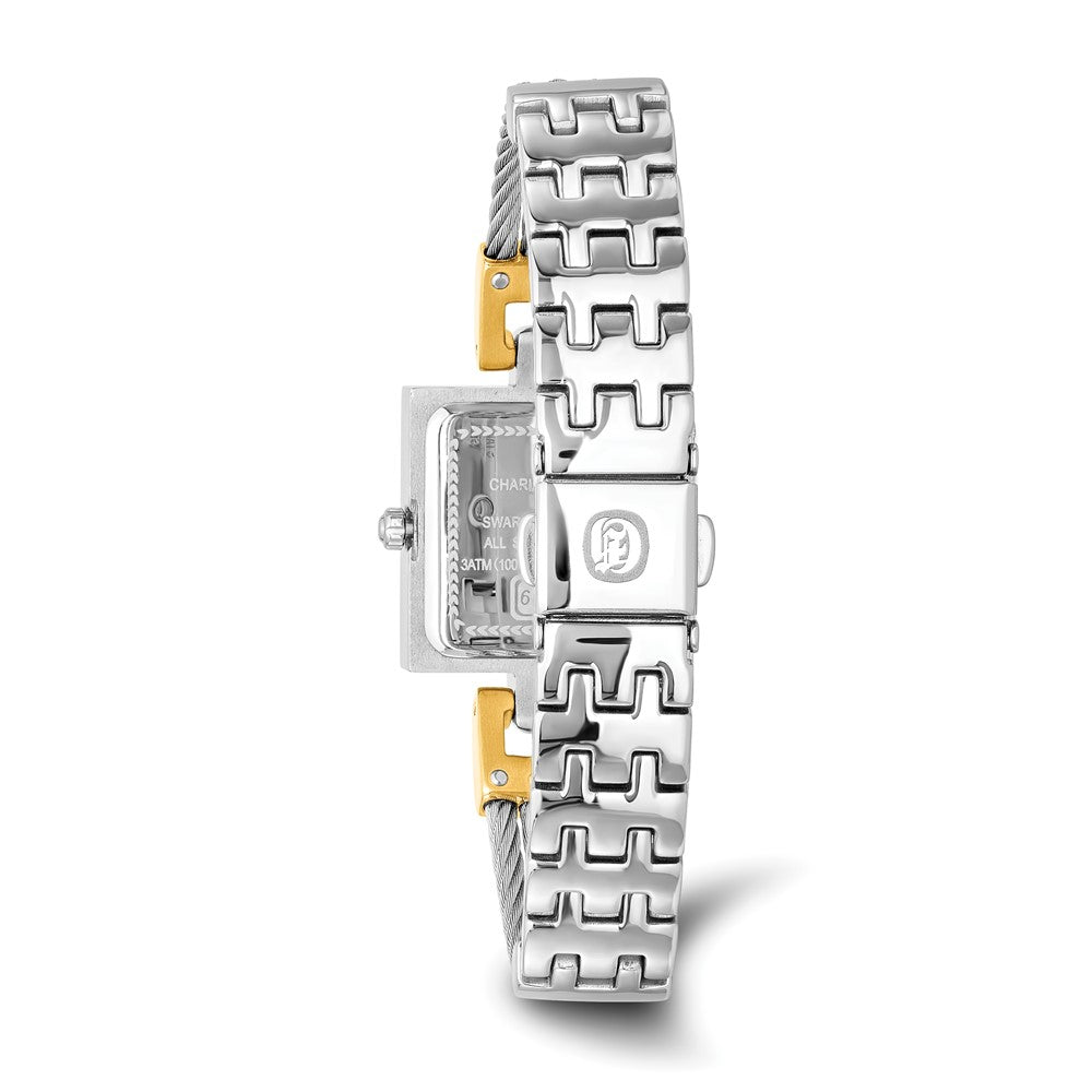 Alternate view of the Charles Hubert Ladies 2-Tone MOP Dial Stnlss Stl Wire Bangle Watch by The Black Bow Jewelry Co.
