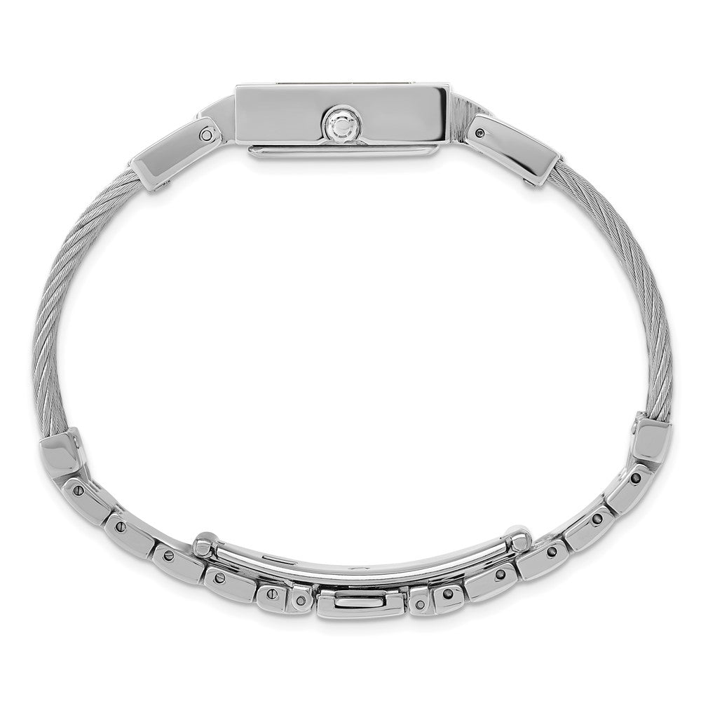 Alternate view of the Charles Hubert Ladies Stnlss Stl Wire Bangle Light Blue MOP Dial Watch by The Black Bow Jewelry Co.