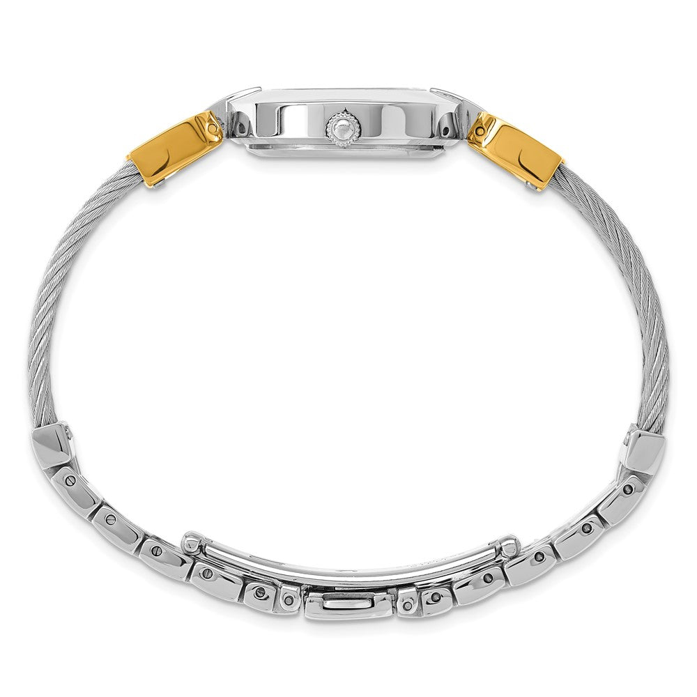 Alternate view of the Charles Hubert Ladies 2-tone Stnlss Stl Wire Bangle Silver Dial Watch by The Black Bow Jewelry Co.