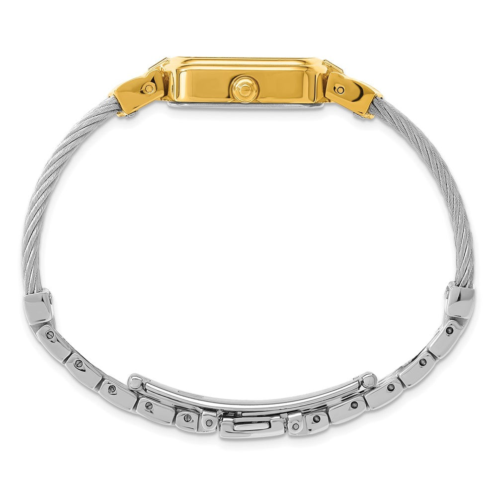 Alternate view of the Charles Hubert Ladies IP-plated Stnlss Stl Wire Bangle MOP Dial Watch by The Black Bow Jewelry Co.