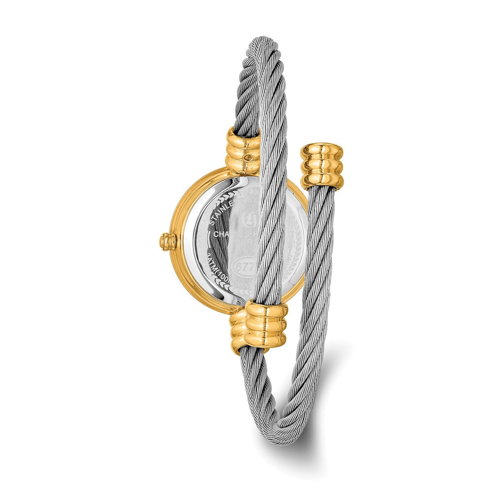 Alternate view of the Charles Hubert Ladies Gold Tone Stnlss Stl 7 Color Bezels Bangle Watch by The Black Bow Jewelry Co.