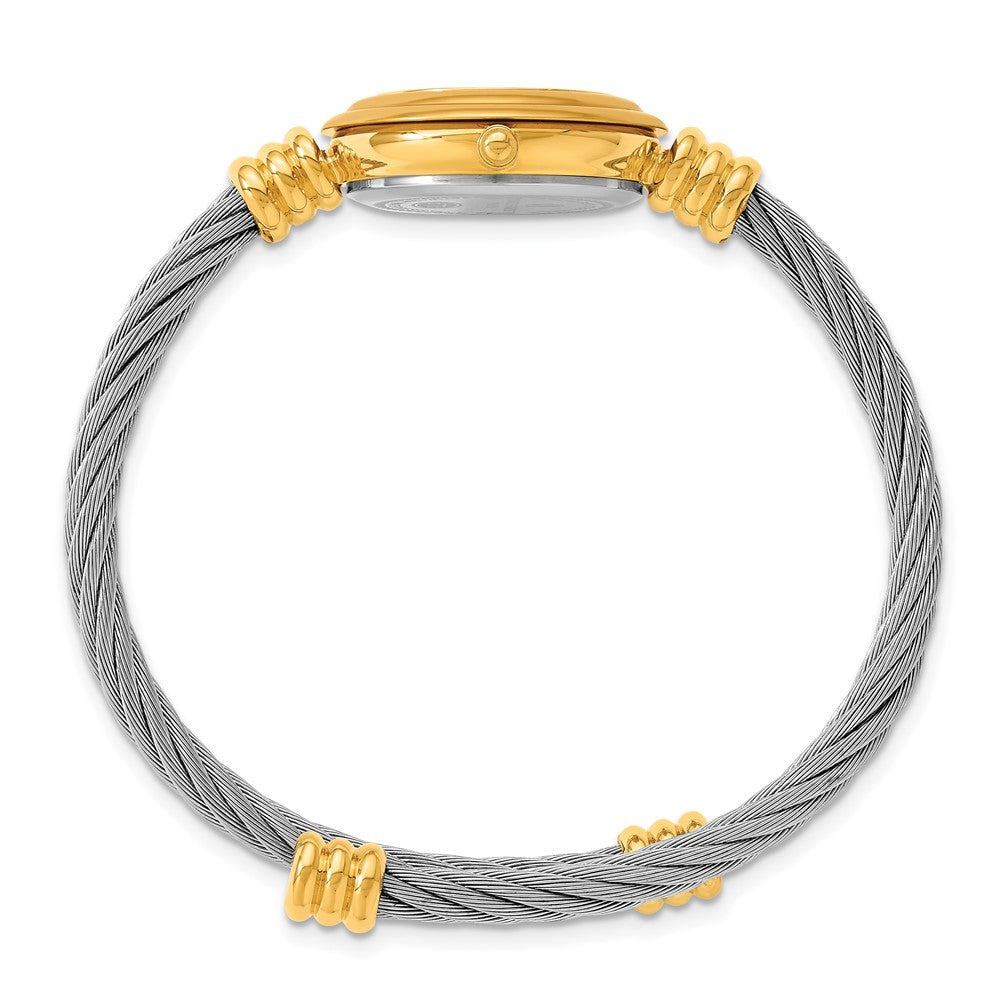 Alternate view of the Charles Hubert Ladies Gold Tone Stnlss Stl 7 Color Bezels Bangle Watch by The Black Bow Jewelry Co.