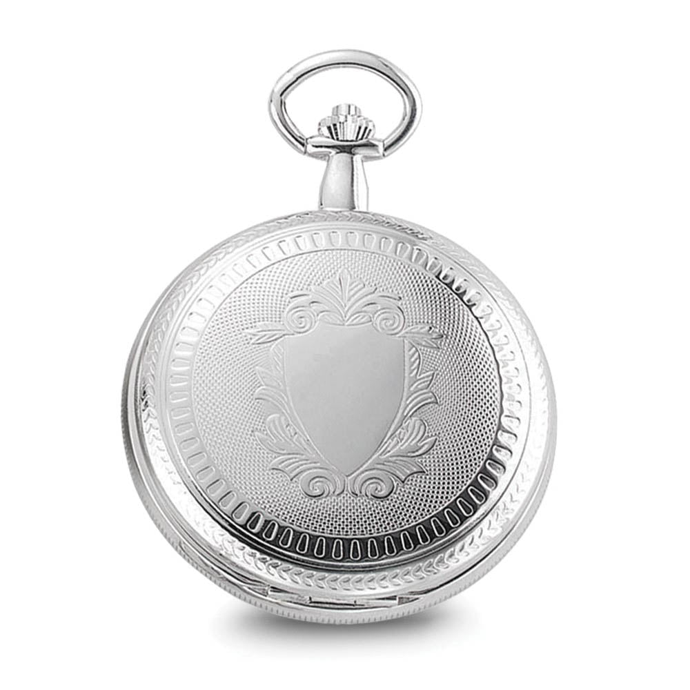 Alternate view of the Charles Hubert Chrome-Finish Skeleton Dial Pocket Watch by The Black Bow Jewelry Co.