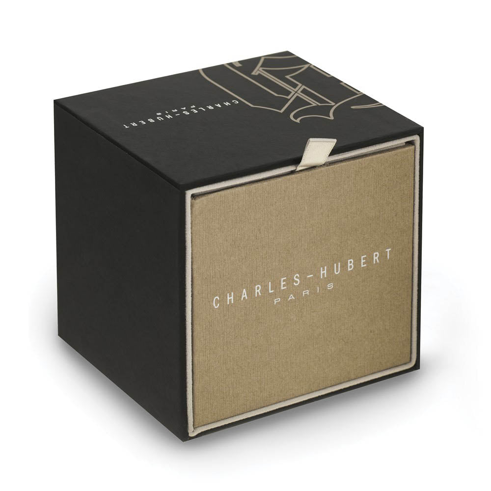 Alternate view of the Charles Hubert Chrome-finish Stripe Design Pendant Watch by The Black Bow Jewelry Co.