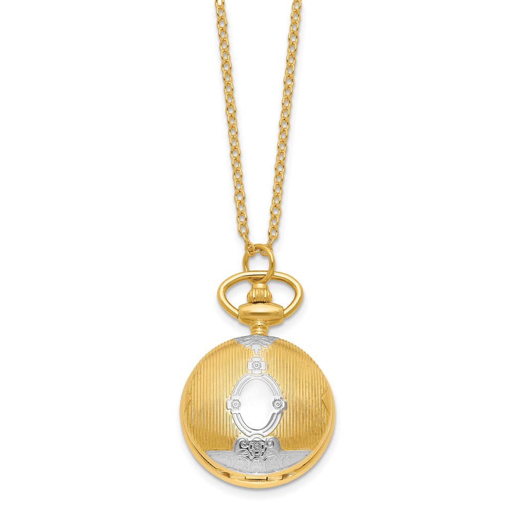Alternate view of the Charles Hubert Two-tone Shield Design Pendant Watch by The Black Bow Jewelry Co.