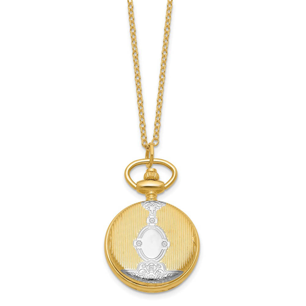 Alternate view of the Charles Hubert Two-tone Shield Design Pendant Watch by The Black Bow Jewelry Co.