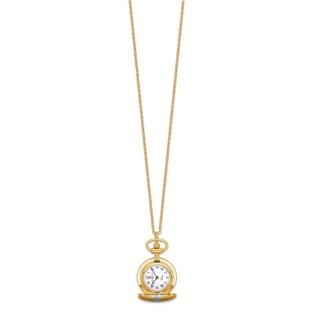 Alternate view of the Charles Hubert Two-tone Shield Design Pendant Watch by The Black Bow Jewelry Co.