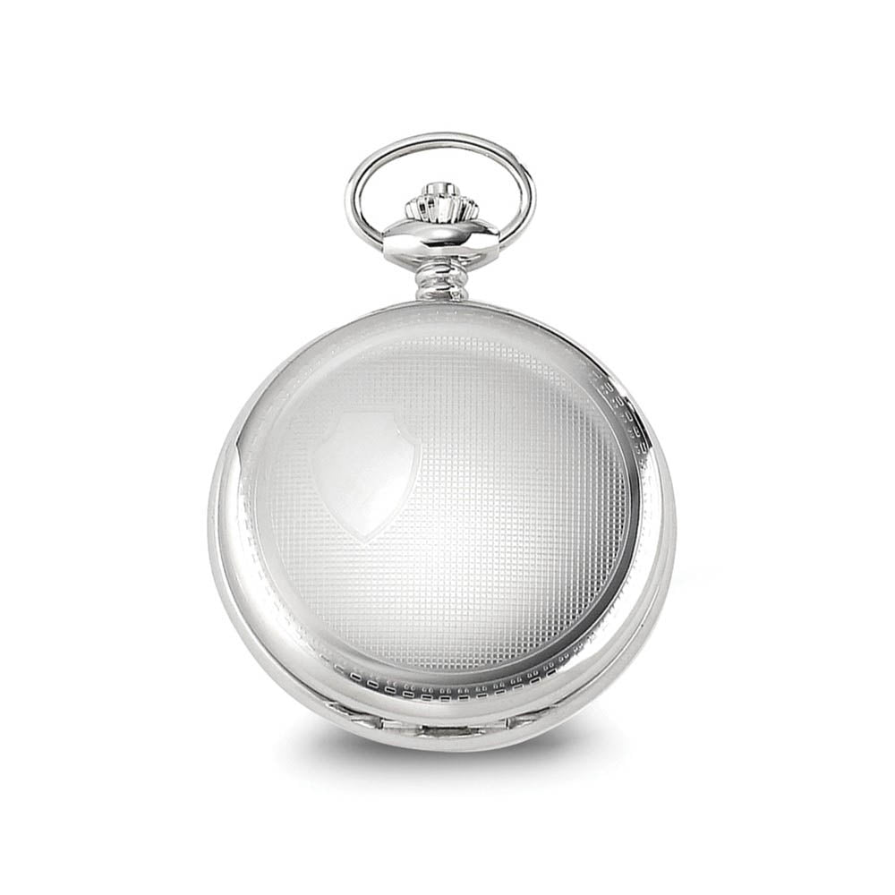 Alternate view of the Charles Hubert Chrome-finish Shield Design Pocket Watch 47mm by The Black Bow Jewelry Co.