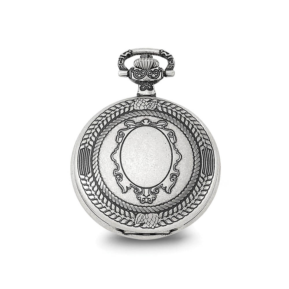 Alternate view of the Charles Hubert Antiqued Oval Design Pocket Watch by The Black Bow Jewelry Co.