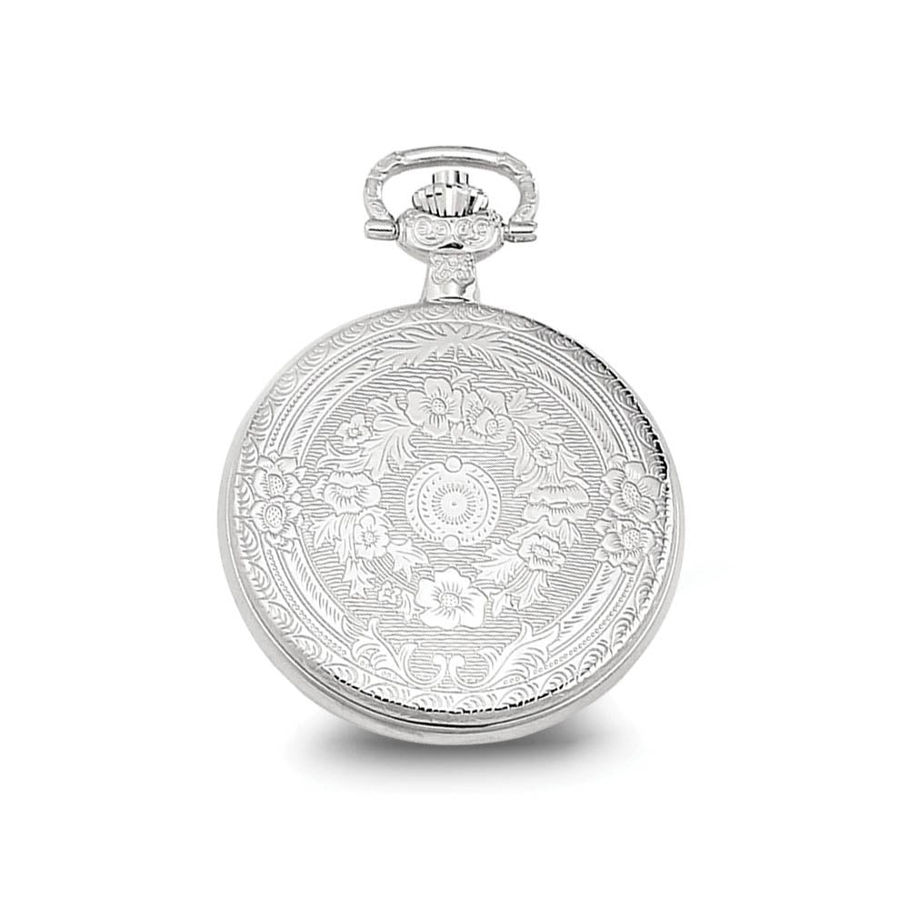 Alternate view of the Charles Hubert Chrome-finish Unicorn Shield Pocket Watch by The Black Bow Jewelry Co.