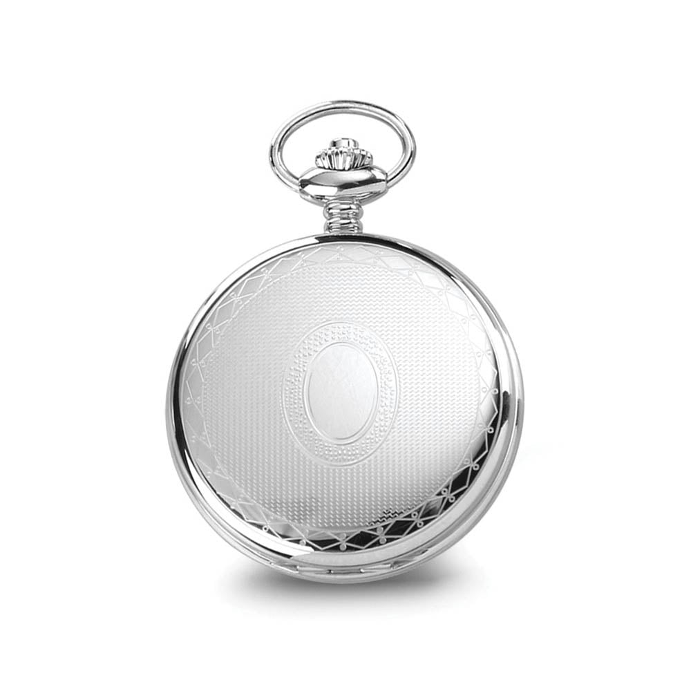 Alternate view of the Charles Hubert Stainless Steel Oval Design Pocket Watch by The Black Bow Jewelry Co.