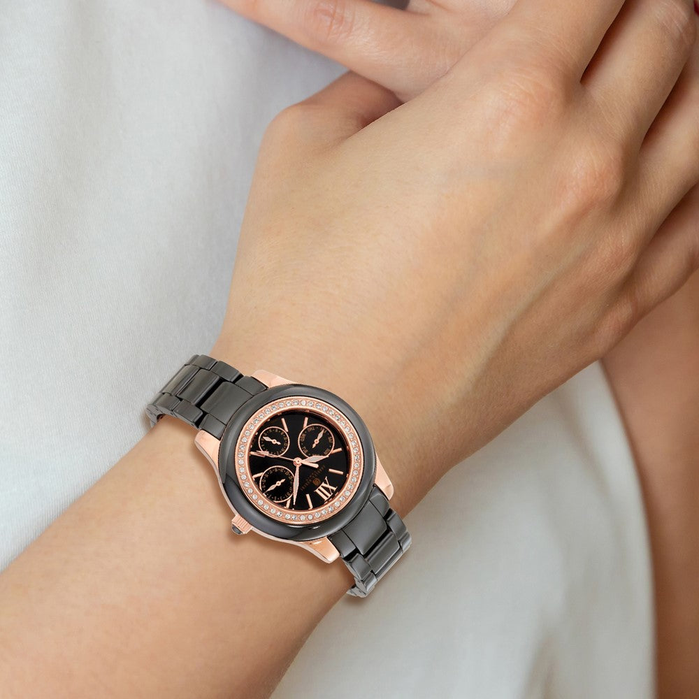 Alternate view of the Charles Hubert Ladies Black Ceramic Multifunction 40mm Watch by The Black Bow Jewelry Co.