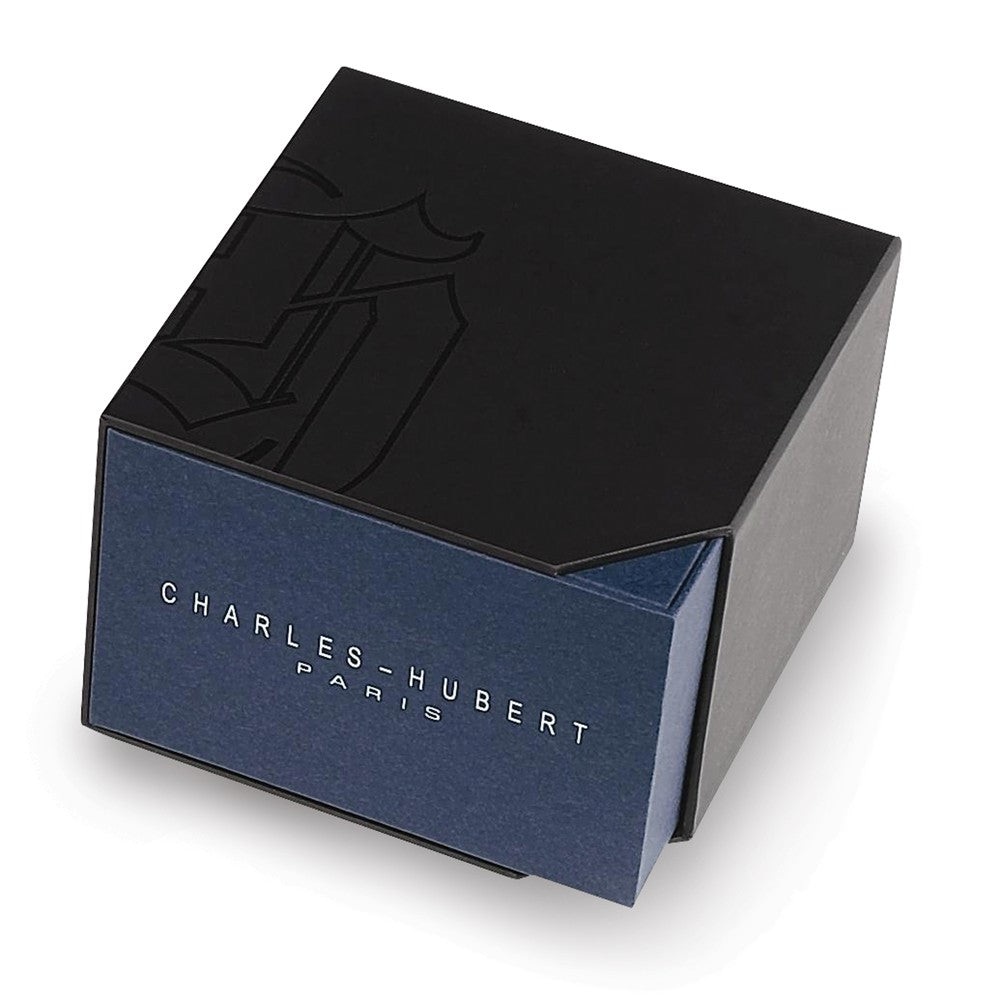 Alternate view of the Charles Hubert Mens IP-plated Leather Band Octagonal Watch by The Black Bow Jewelry Co.