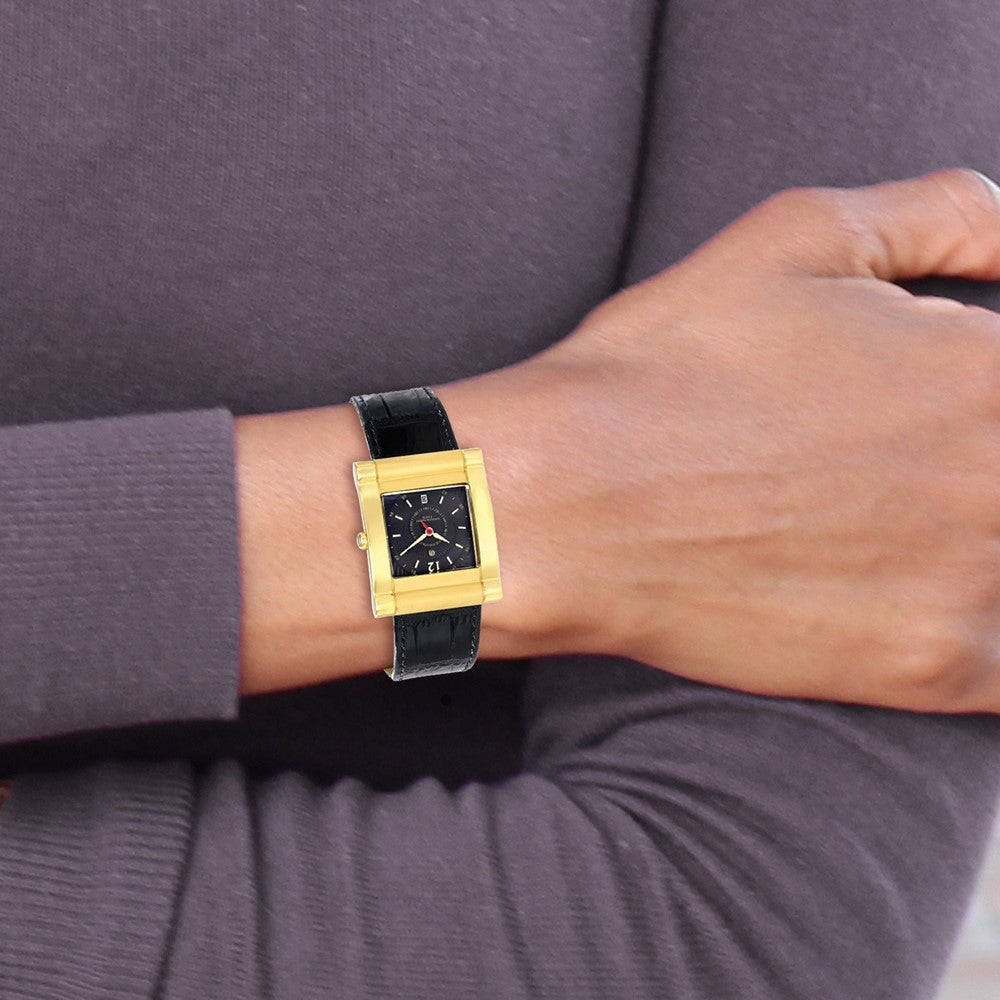 Alternate view of the Charles Hubert Ladies IP-plated Stnlss Leather Band 29x35mm Watch by The Black Bow Jewelry Co.