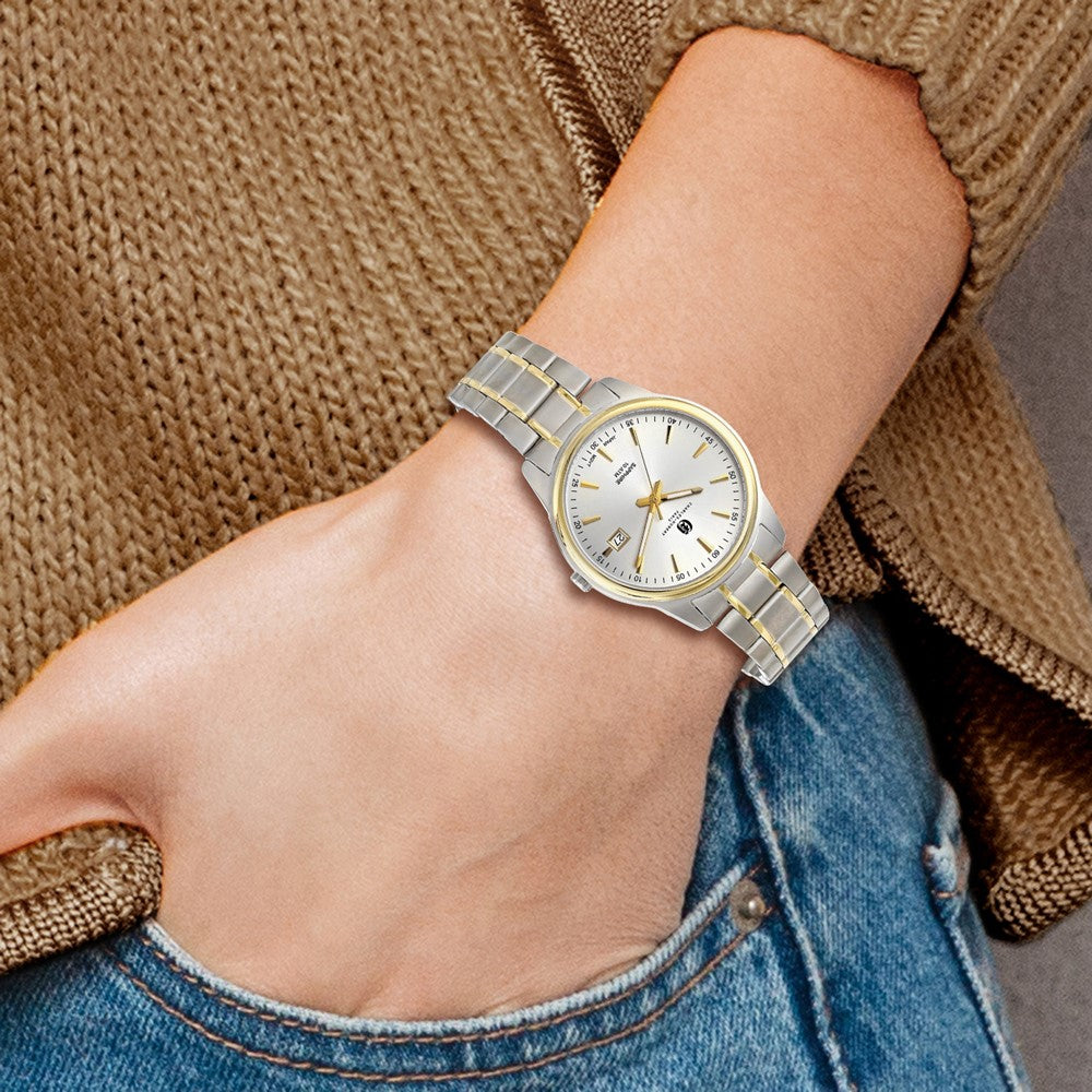 Alternate view of the Charles Hubert Mens Two-Tone Titanium 40mm Silver-tone Dial Watch by The Black Bow Jewelry Co.