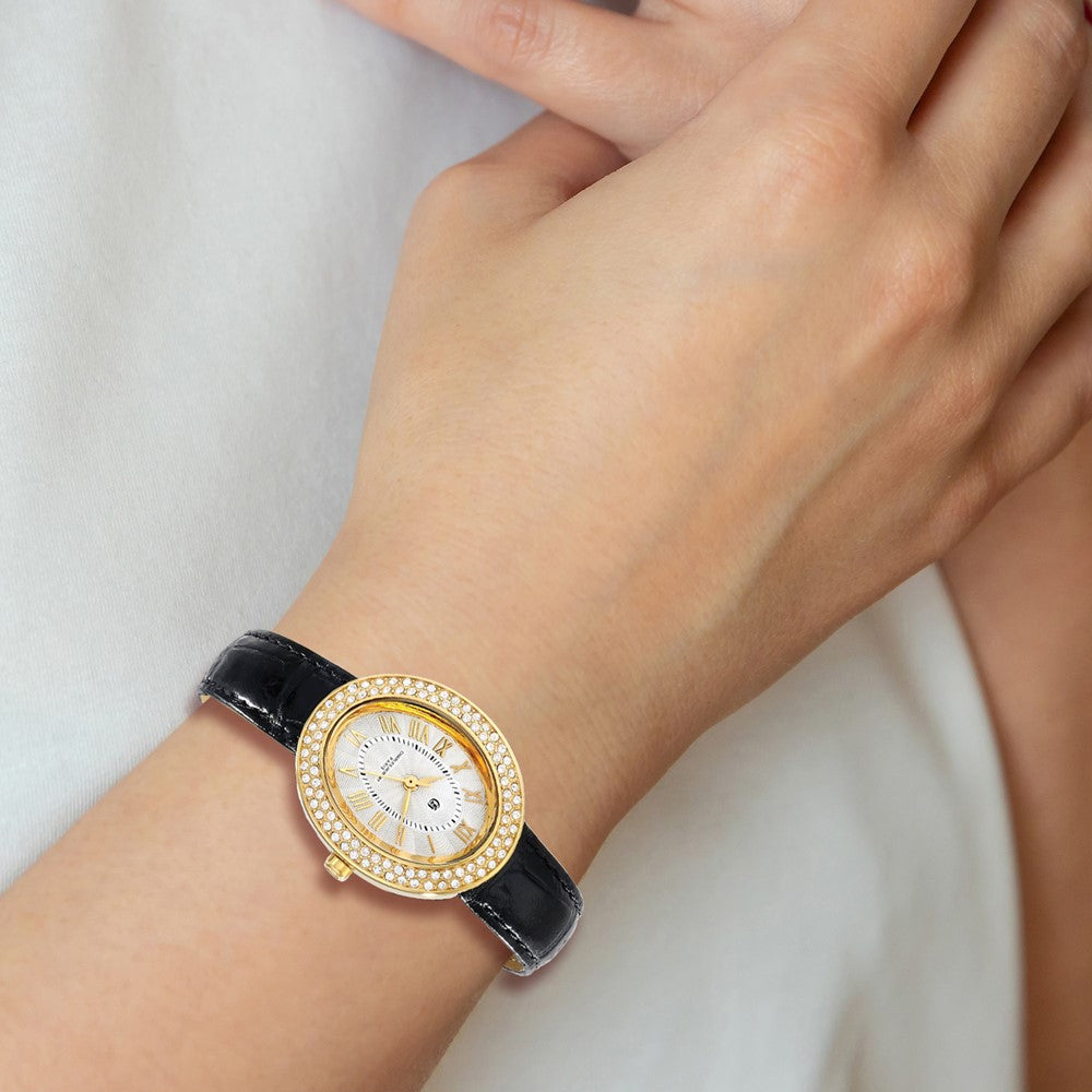 Alternate view of the Charles Hubert Ladies IP-plated Stnlss Leather Band 29x34mm Watch by The Black Bow Jewelry Co.