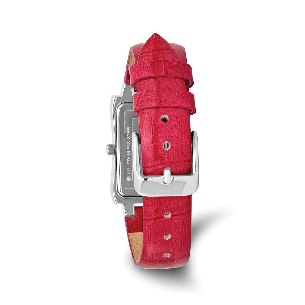 Alternate view of the Charles Hubert Ladies Stainless Red Leather Band 23x32mm Watch by The Black Bow Jewelry Co.