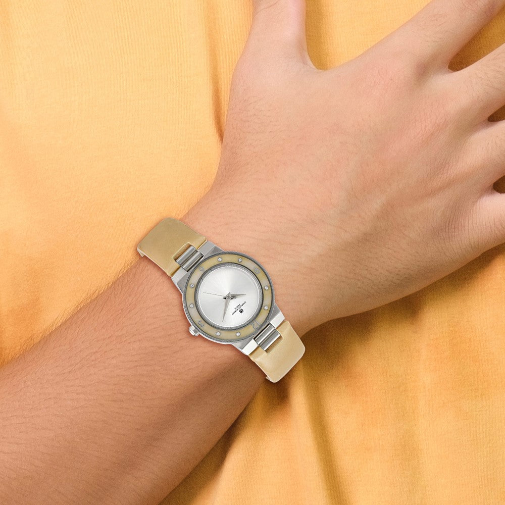 Alternate view of the Charles Hubert Ladies Stainless Beige Mother of Pearl 32mm Watch by The Black Bow Jewelry Co.