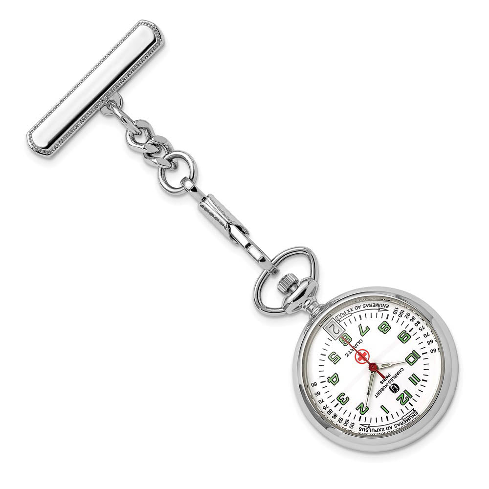 Charles Hubert White Dial Pin Nurse Watch - Black Bow  display picture 1