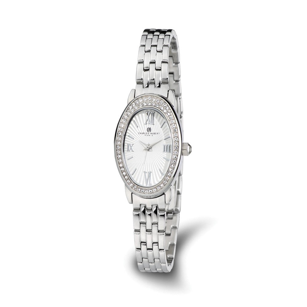 Charles Hubert Ladies Stainless Steel 21x32mm Watch, Item W8751 by The Black Bow Jewelry Co.