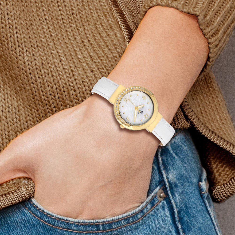 Alternate view of the Charles Hubert Ladies IP-lated Stainless Steel Leather 38mm Watch by The Black Bow Jewelry Co.