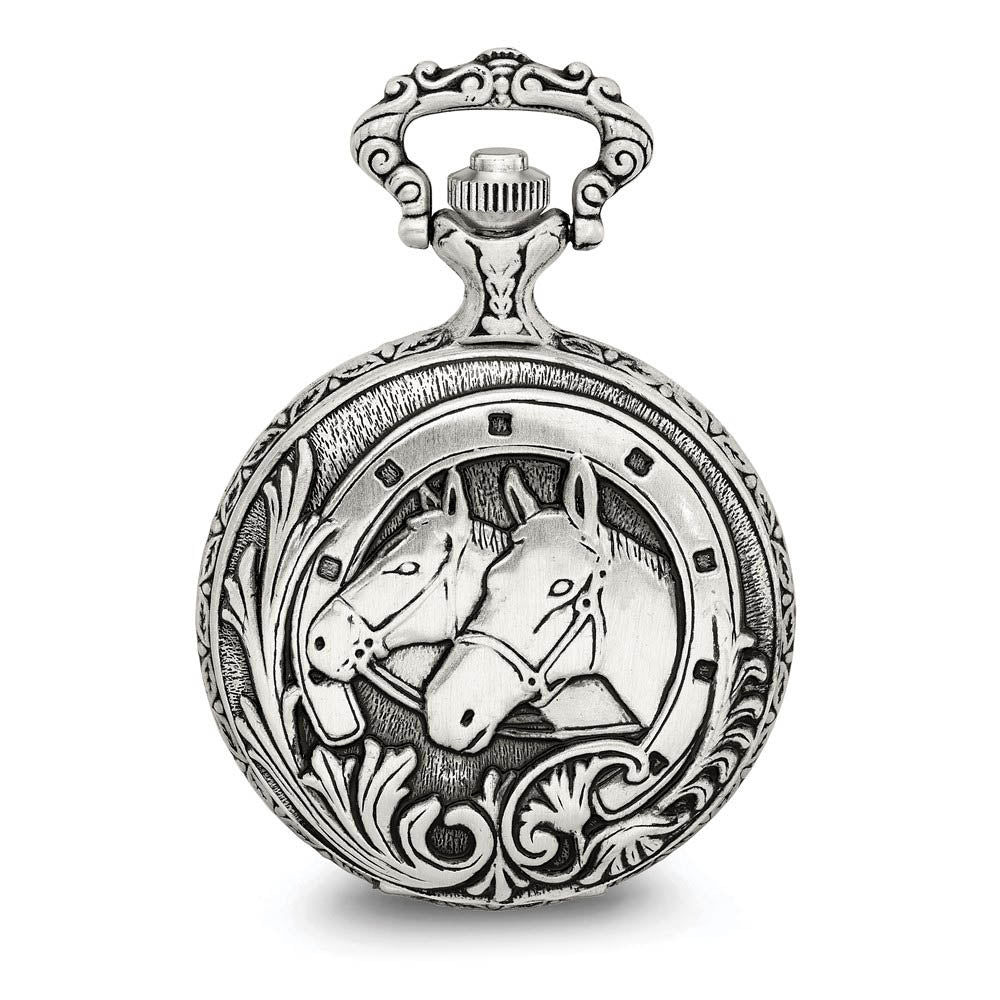 Alternate view of the Charles Hubert Antiqued Finish Horses Pocket Watch by The Black Bow Jewelry Co.