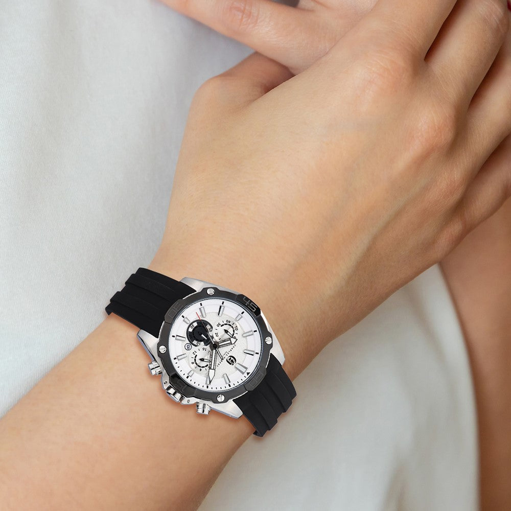 Alternate view of the Charles Hubert Mens Stainless Steel Chronograph Two Tone Dial Watch by The Black Bow Jewelry Co.