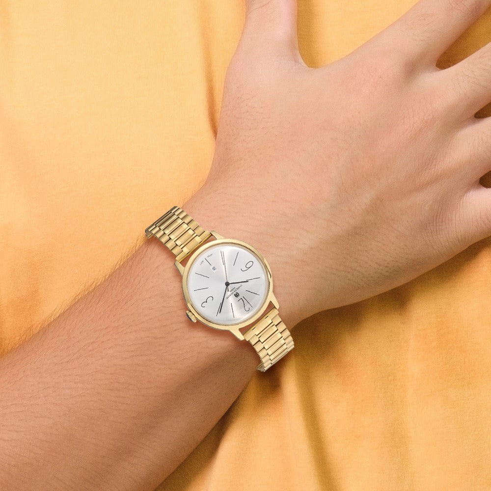 Alternate view of the Charles Hubert Mens Stainless Steel IP-plated Silver Dial Watch by The Black Bow Jewelry Co.