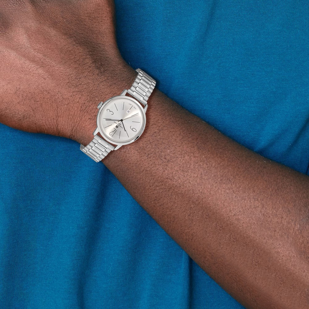 Alternate view of the Charles Hubert Mens Stainless Steel Silver Dial 42mm Watch by The Black Bow Jewelry Co.