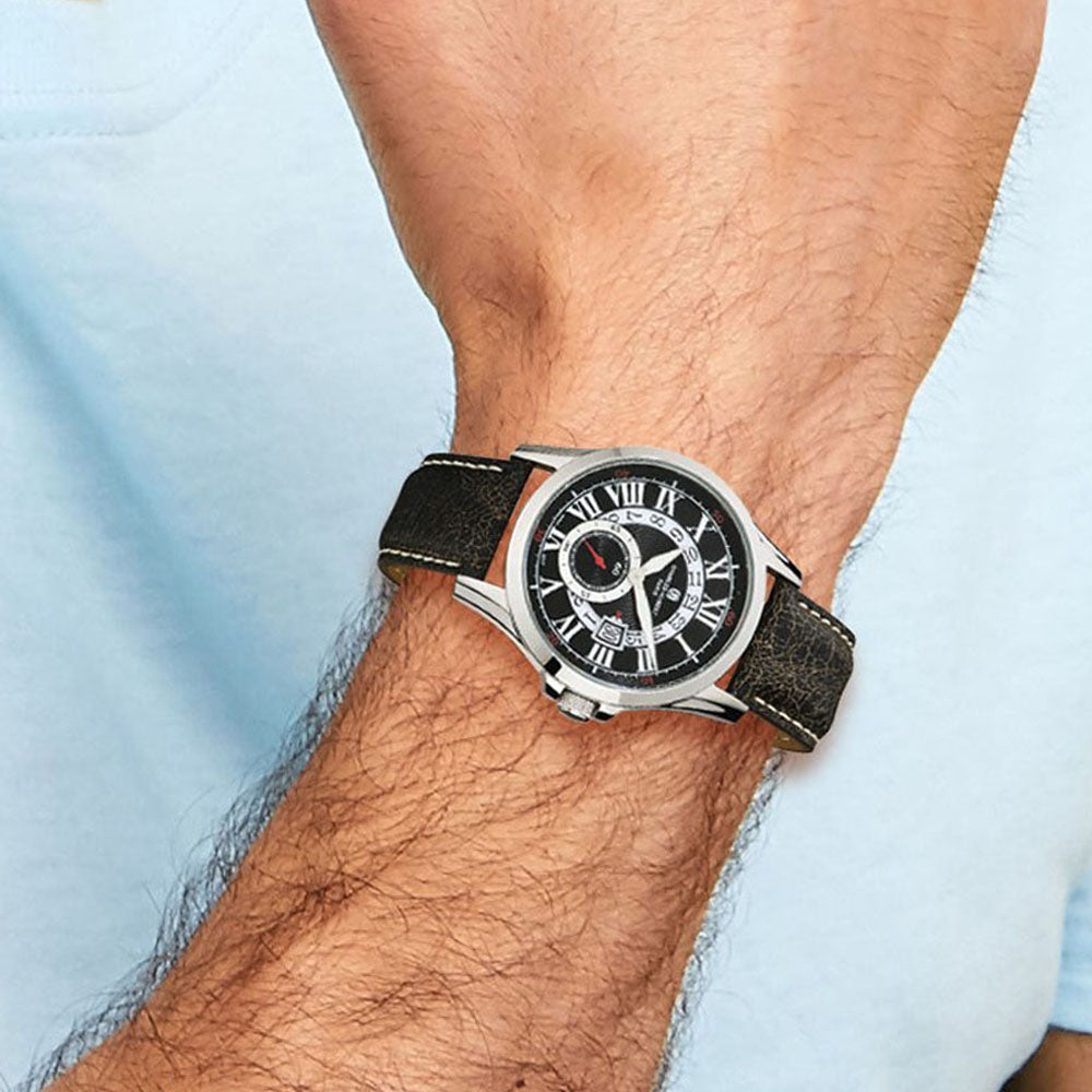 Alternate view of the Charles Hubert Mens Stainless Steel Black & White Dial Watch by The Black Bow Jewelry Co.