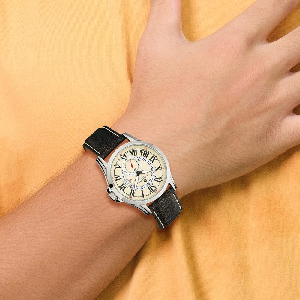 Alternate view of the Charles Hubert Mens Stainless Steel Beige Dial Watch by The Black Bow Jewelry Co.